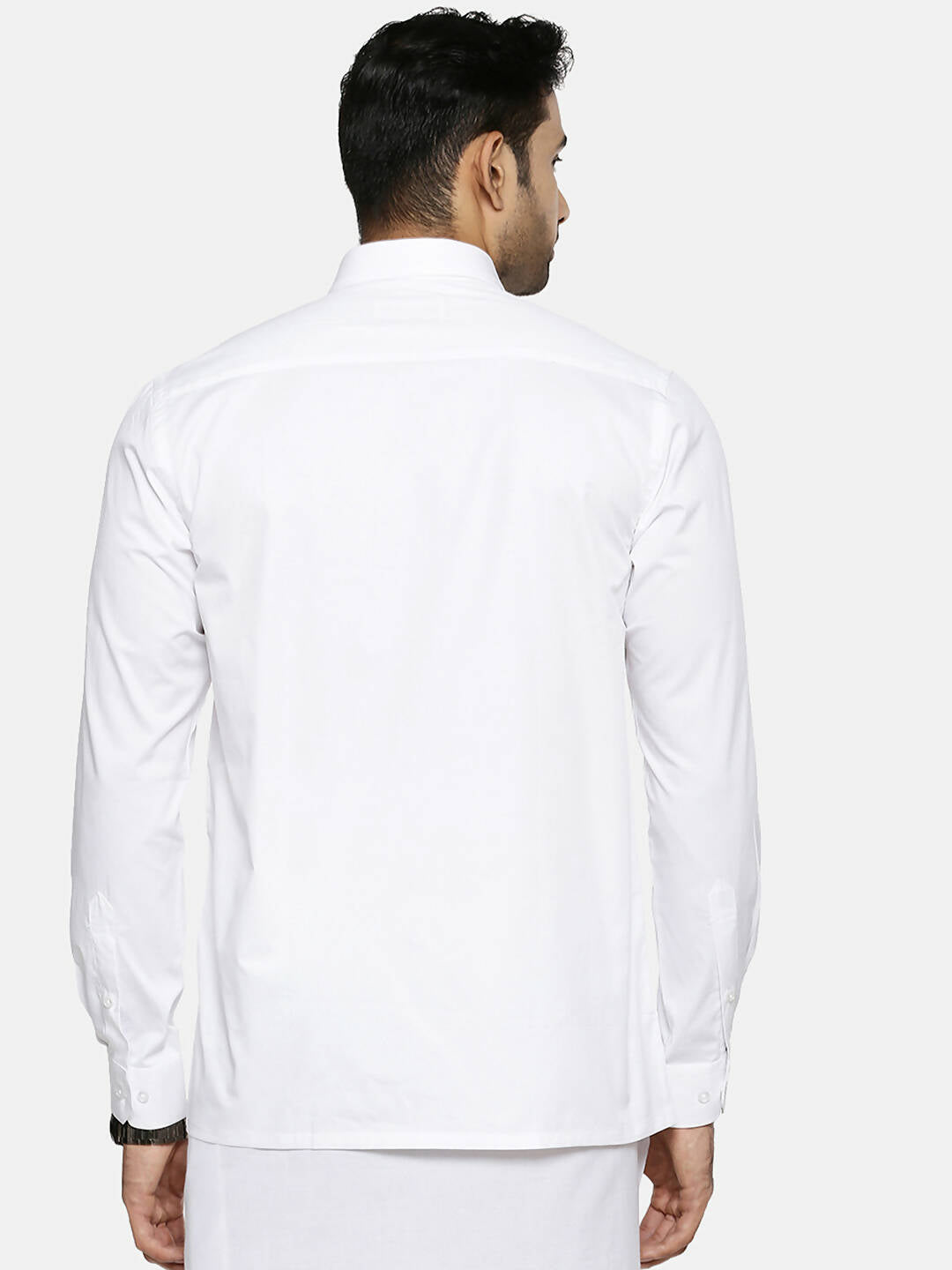 Ramraj Cotton Mens Full Sleeve Formal 100 % Cotton White Shirt | Swadesiicart