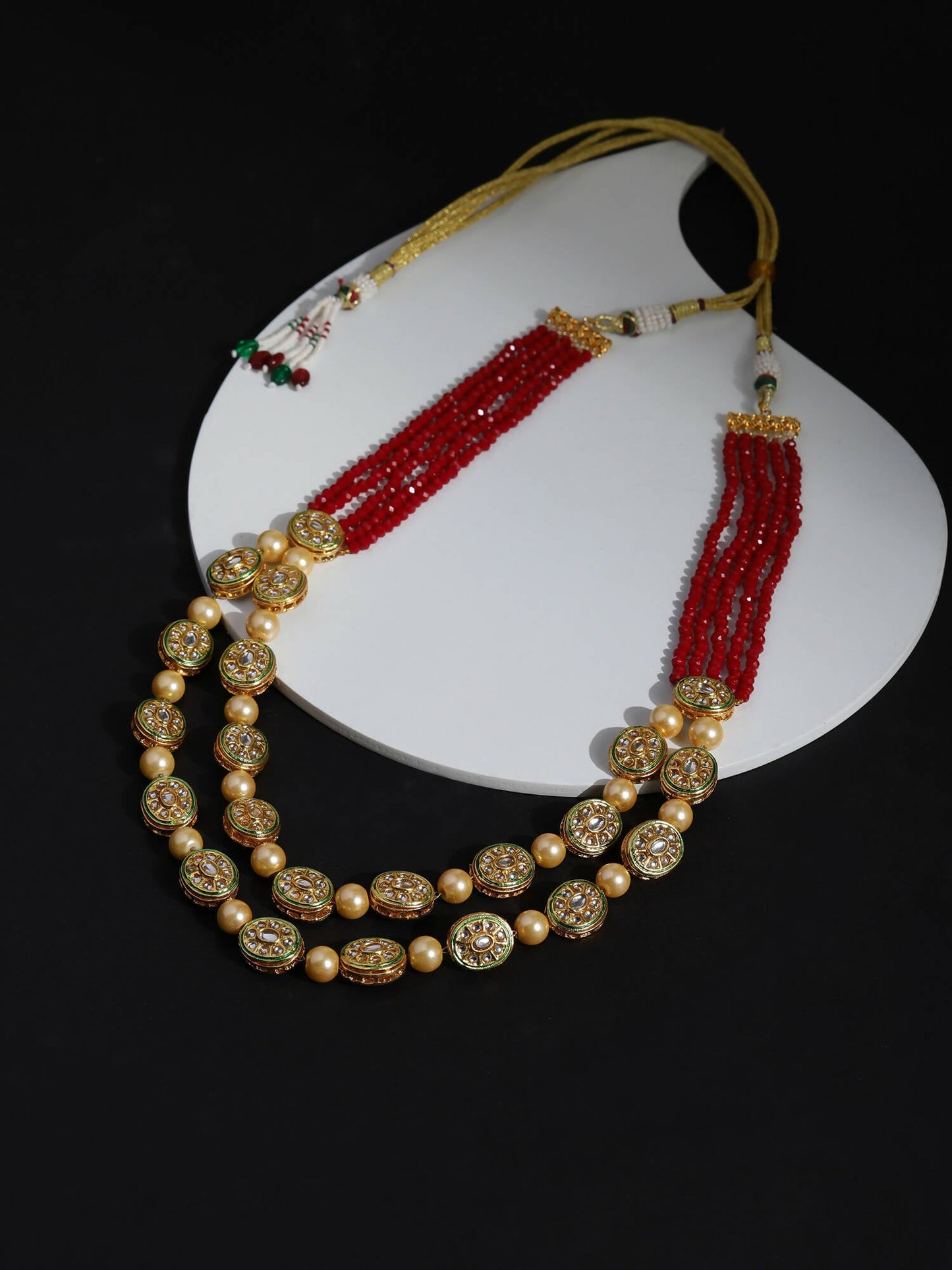 Gold-Toned Red Brass Gold-Polished Necklace - Ruby Raang | Swadesiicart