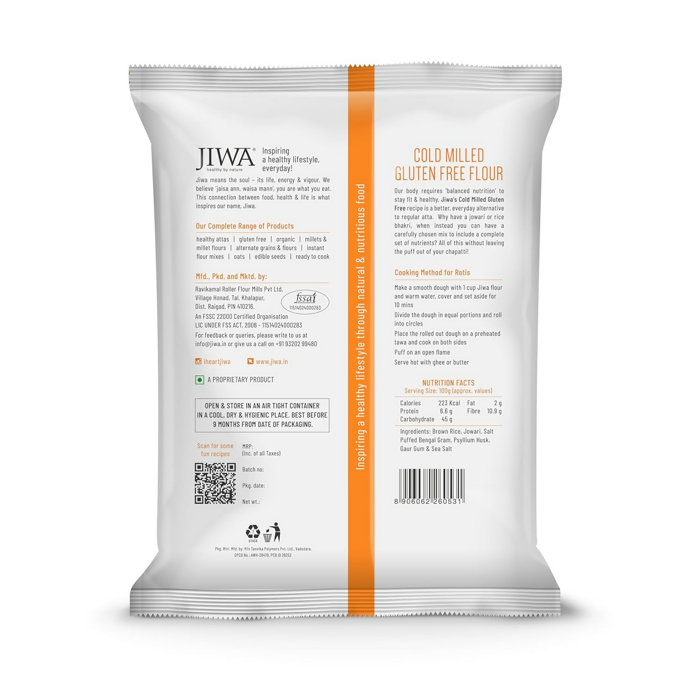 Jiwa Healthy By Nature Cold Milled Gluten Free Multigrain Flour - Swadesiicart