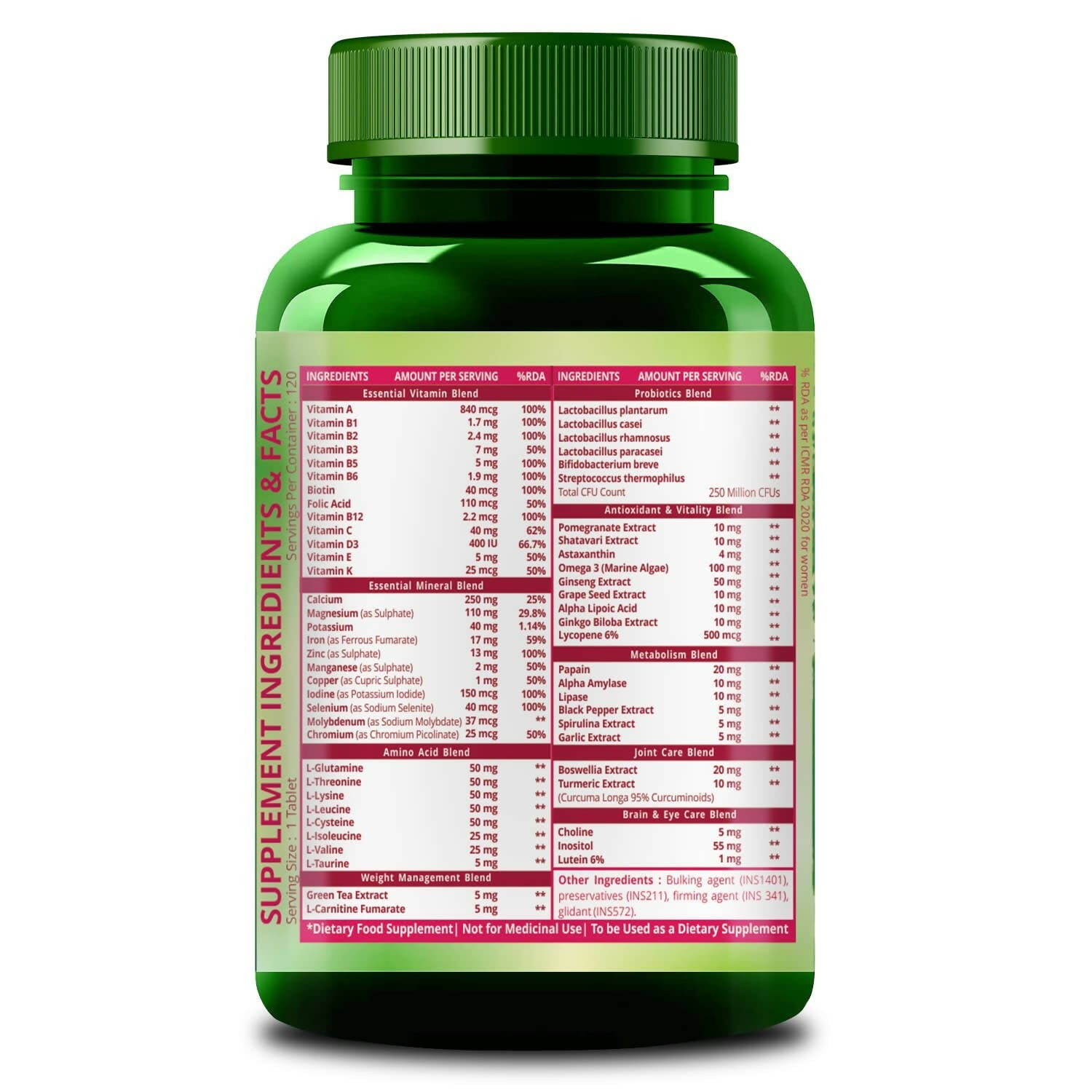 Himalayan Organics Multivitamin With Probiotics Tablets For Women | Swadesiicart