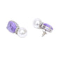 Purple Pearl Studs- Ruby Raang | Swadesiicart