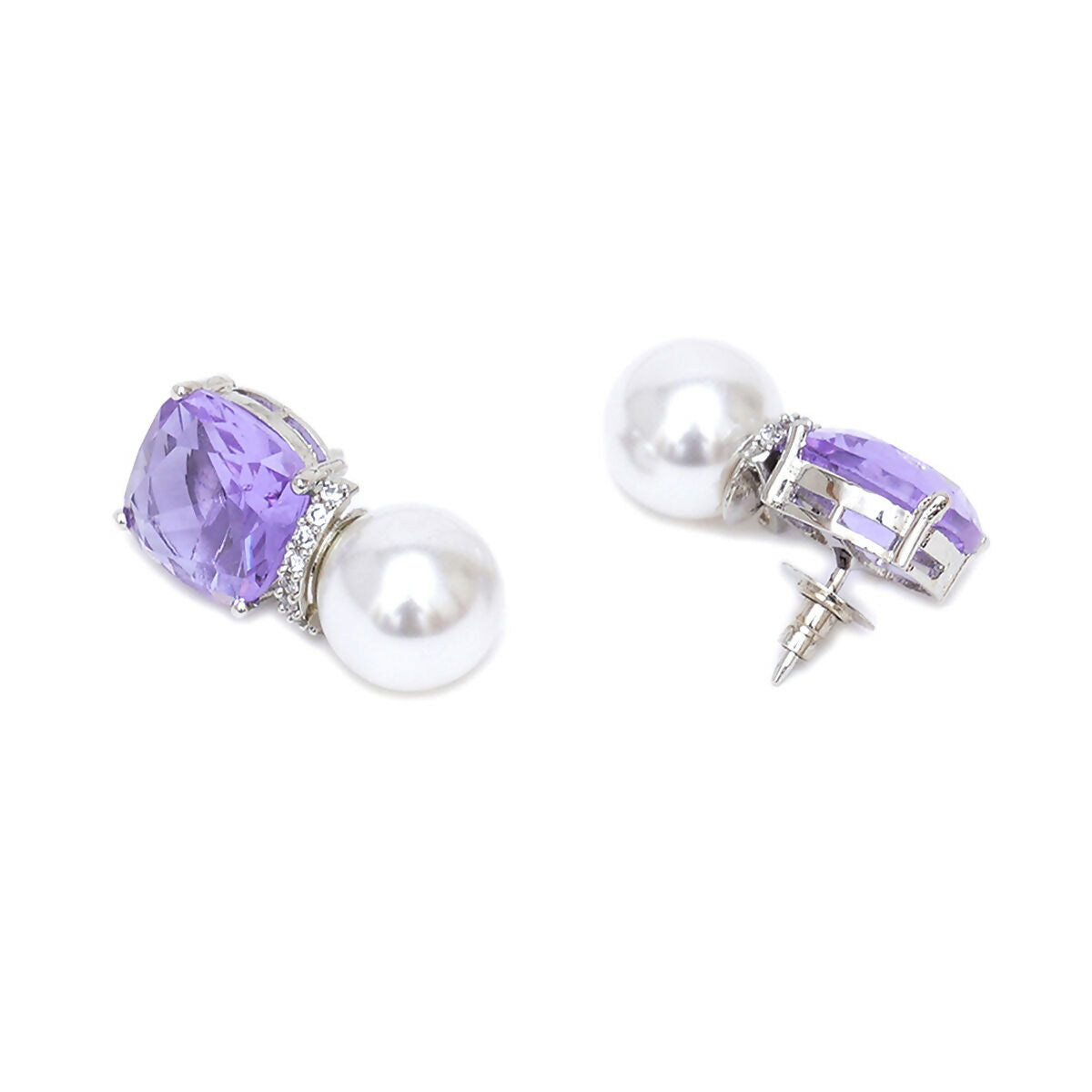 Purple Pearl Studs- Ruby Raang | Swadesiicart