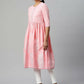 Ahalyaa Womens Pink Pure Cotton Printed Kurtas | Swadesiicart