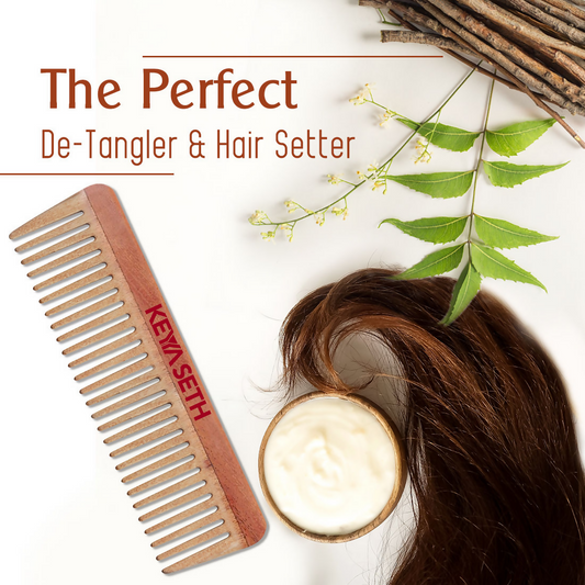 Keya Seth Neem Wooden Comb Wide Tooth - Swadesiicart