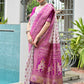 Vishnu Weaves Women's Magenta Banarasi Silk Patola Zari Woven Saree with Blouse - Swadesiicart