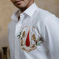 British White Sri Vari Sutra Shirt By Hilo Design | Swadesiicart
