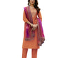 The52 Orange Women's Gorgeous Embroidered Rayon Fabric with Straight Kurta, Pant and Dupatta Set - Swadesiicart