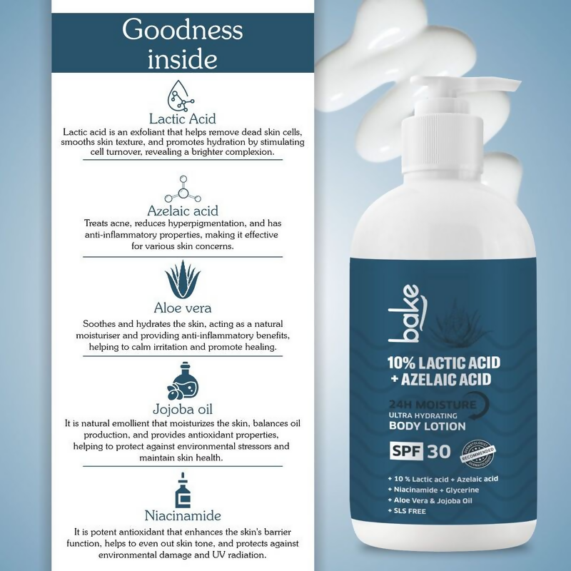 Bake 10% Lactic Acid Body Lotion SPF 30 | Swadesiicart