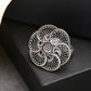 NVR Women's Silver-Toned Floral Shape Adjustable Finger Ring | Swadesiicart