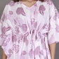 Breathables Women’S Loungewear Kaftan Cotton Pink Nature-Inspired Print Co-Ord Set