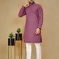 Anaita Purple Embroidered Rayon Straight Kurta