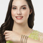 NVR Women's Set Of 4 Gold-Polished Kundan-Studded Traditional Bangles - Swadesiicart