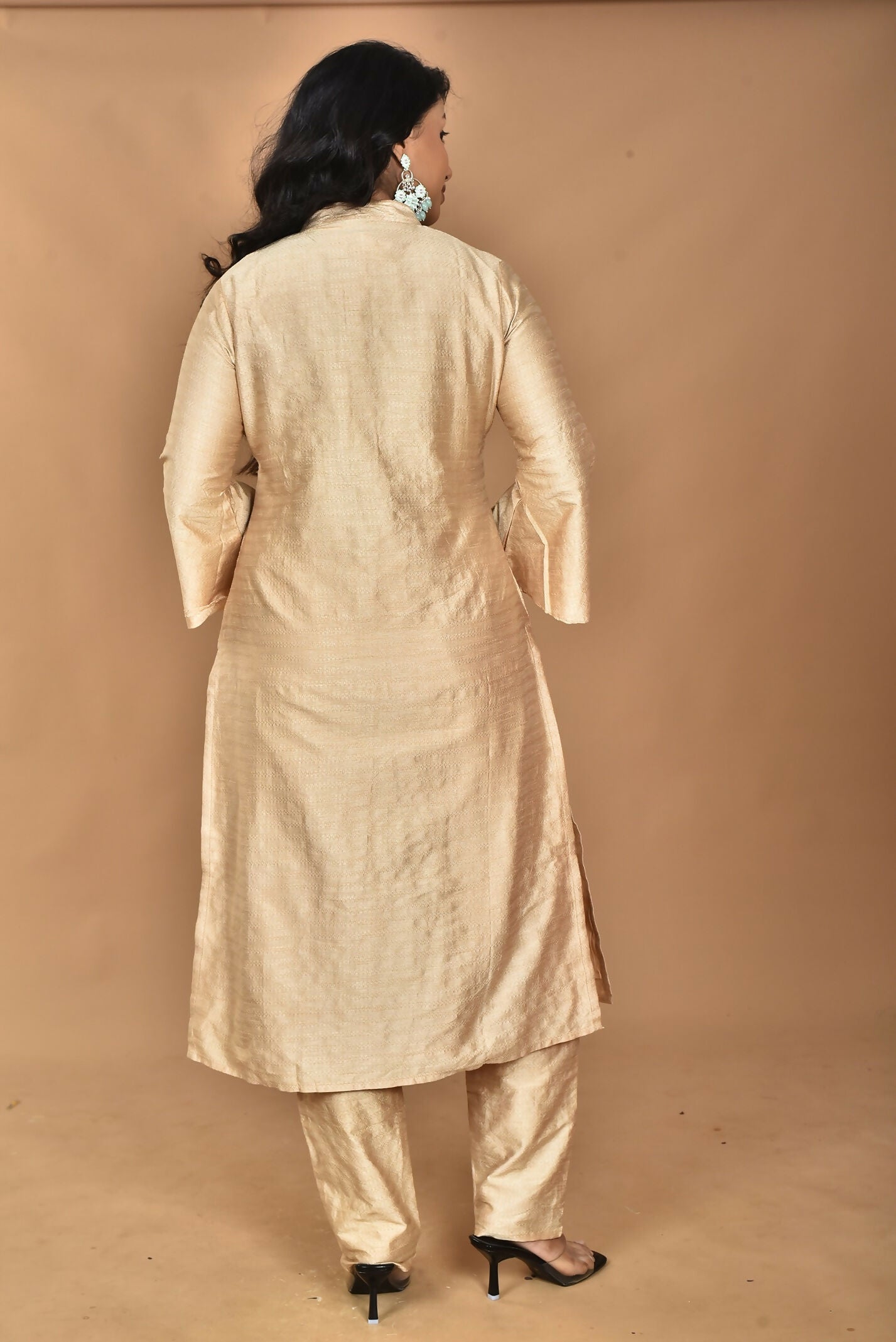 Morchari Women And Hand Embroidery Co-Ord Set-Beige - Swadesiicart
