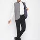 Even Apparels Grey Merino Men's Nehru Jacket-Contrast Lining-Free Pocket Square PW690 | Swadesiicart