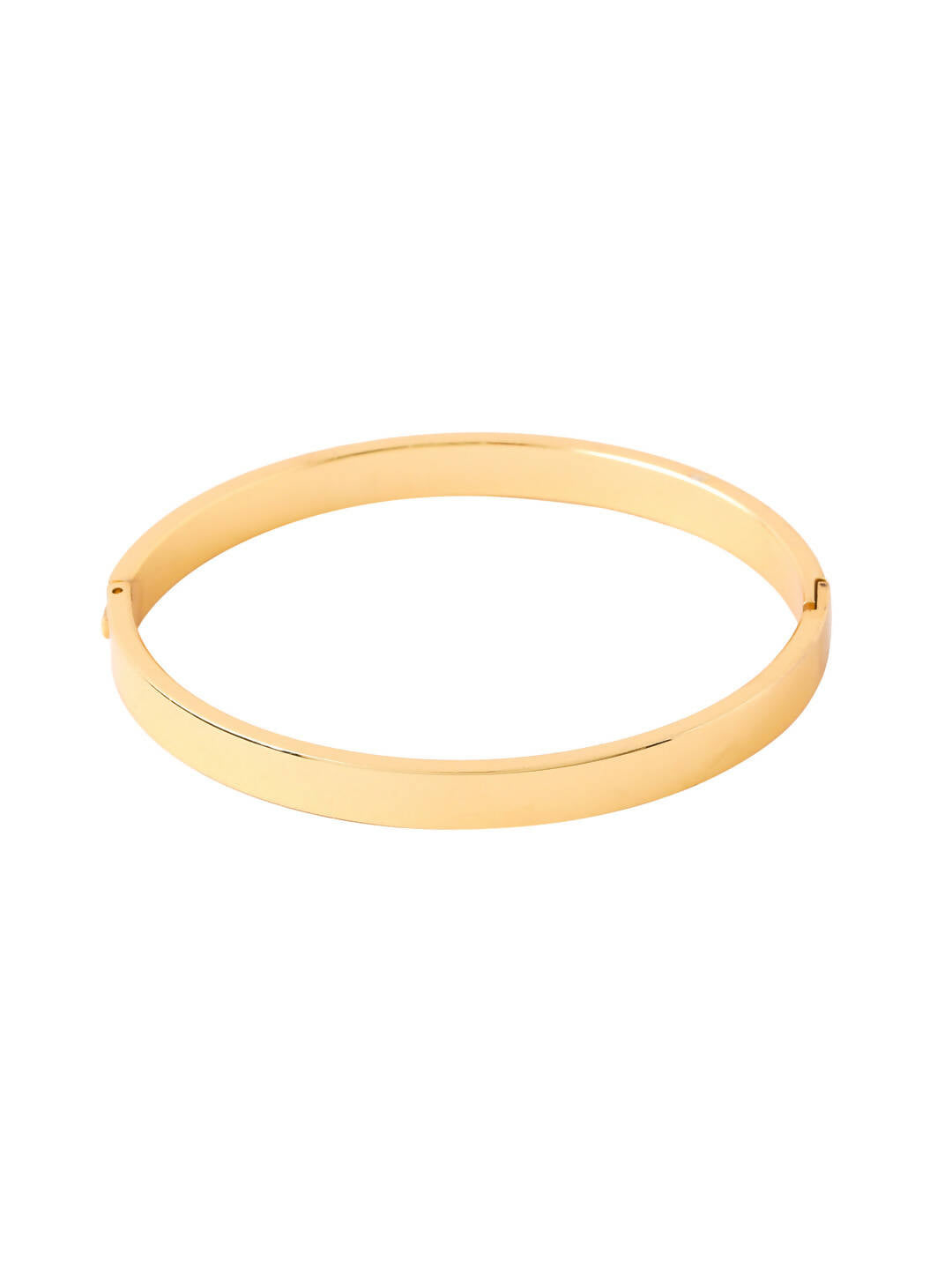 NVR Men's Gold Metal Interlock Kada Bracelet - Swadesiicart