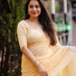 Yellow Pure Chiffon Woven Design Saree with Unstitched Blouse - Hiral Fashion | Swadesiicart