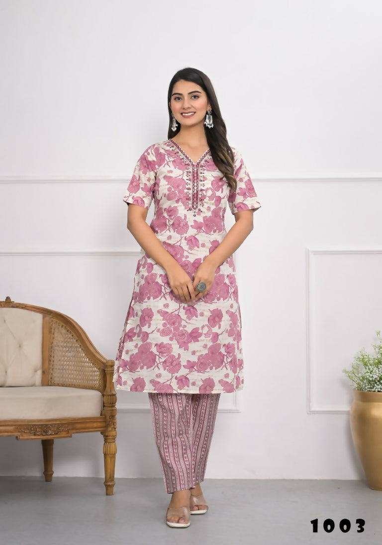 Festive Wear Ethnic Pink chanderi Stitched Suit With Dupatta - Anbazaar - Swadesiicart