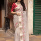 Grey Pure Linen Woven Design Saree with Unstitched Blouse - Hiral Fashion | Swadesiicart