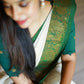 DEIANA'S Beautiful Designer Golden zari Soft Lichi Silk Saree - Green - Swadesiicart