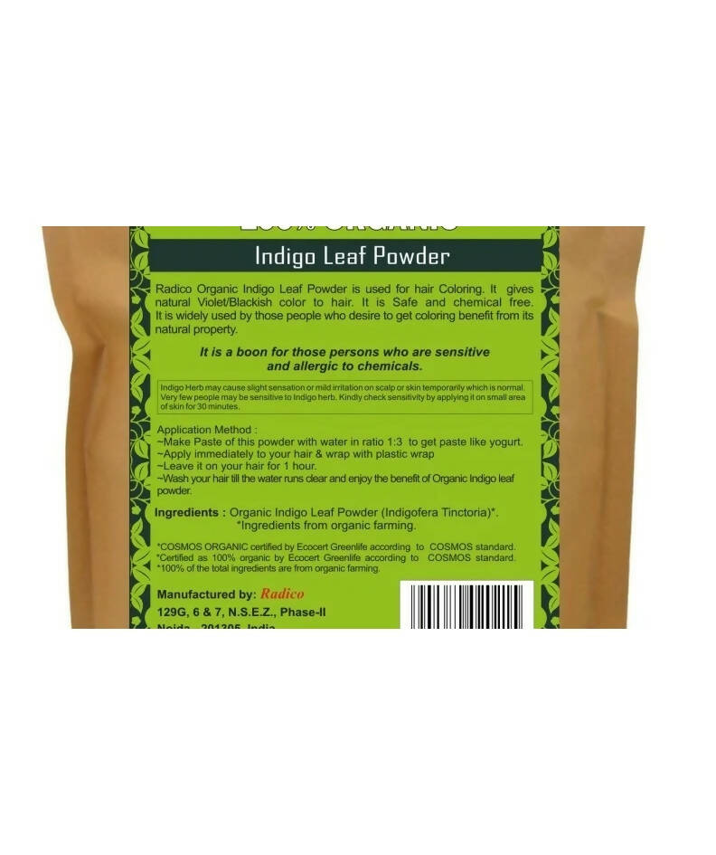 Radico Organic Indigo Leaf Powder Hair Color - Limited Time Offer - Swadesiicart