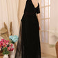Aafreen Partywear Designer Black Satin Chiffon Fancy Saree
