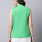 Even Apparels Green Polyblend Open Front Women's Waistcoat | Swadesiicart