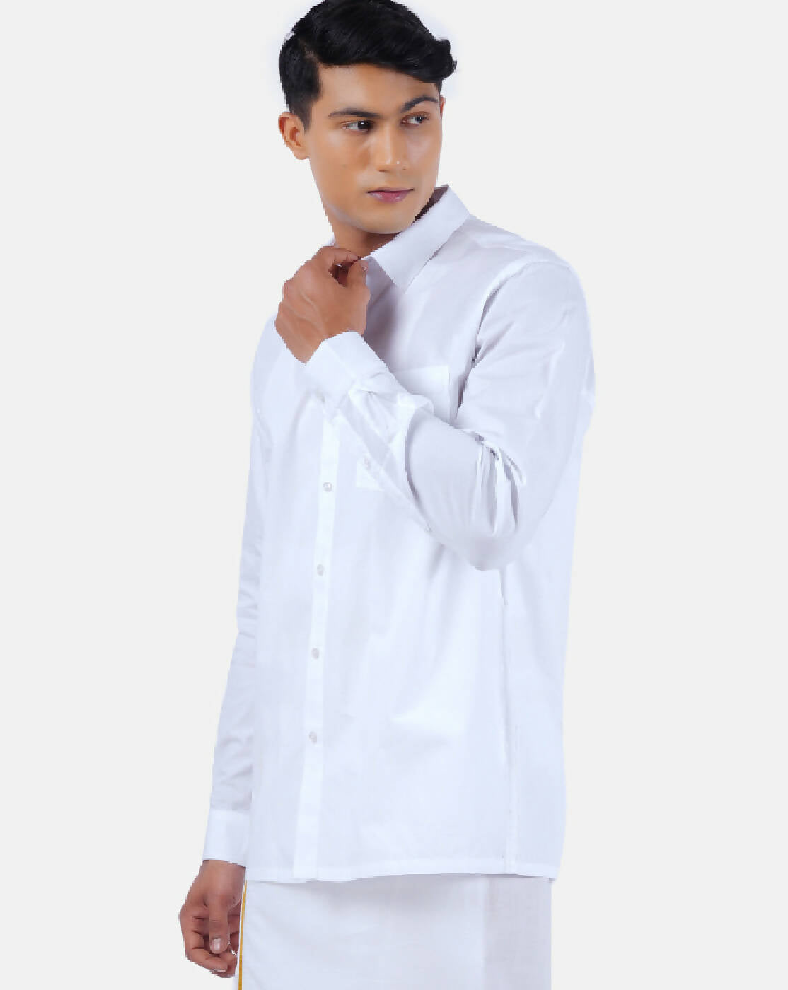 Ramraj Cotton Mens 100 % Cotton Viceroy Full Sleeve White Shirt | Swadesiicart