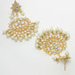 NVR Women's Gold-Polished Kundan Chandbali Earrings | Swadesiicart