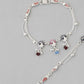 VOJ Set of 2 Silver Plated Peacock Shaped Multi Color Anklet - Swadesiicart