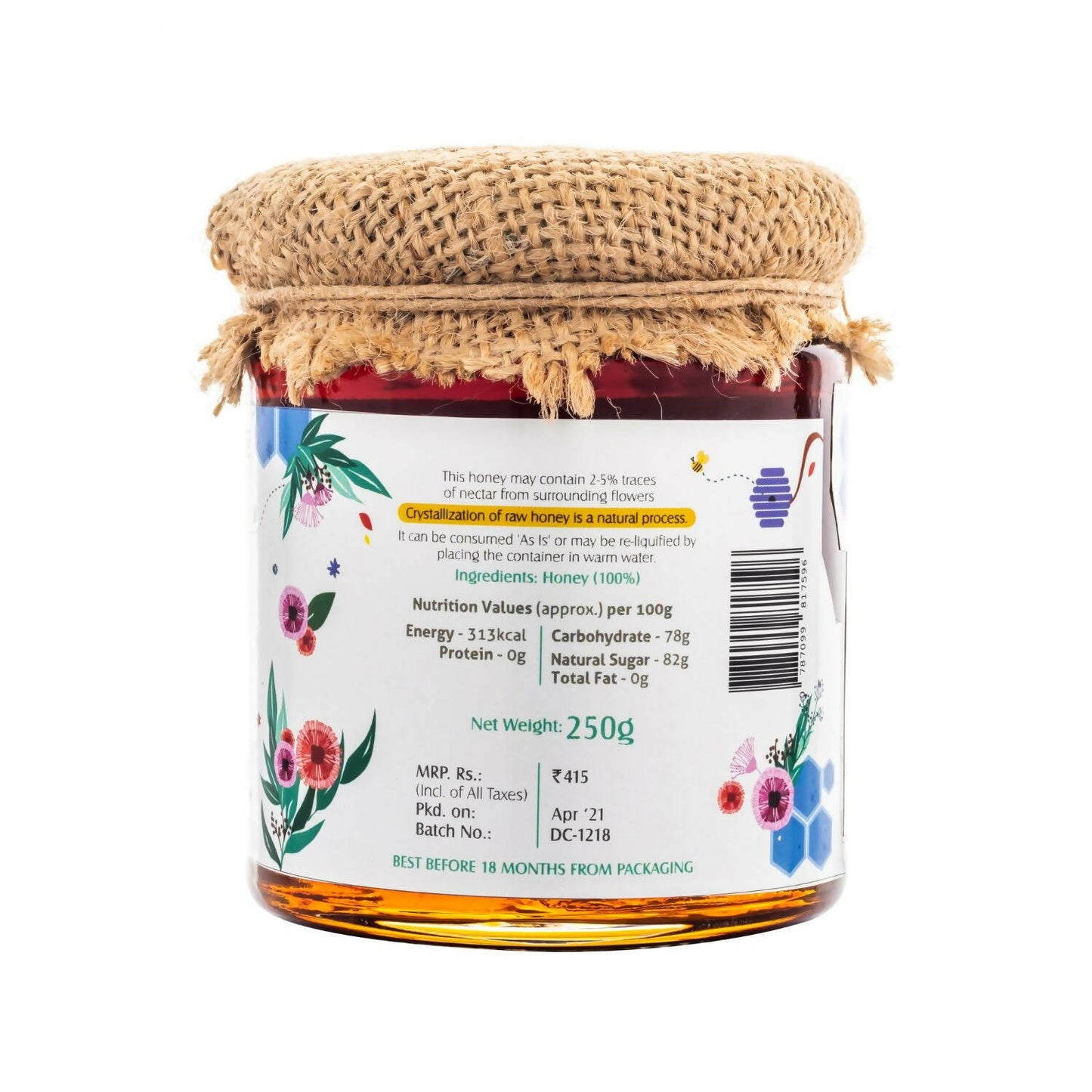 HoneyVeda Premium Raw Eucalyptus Honey - Swadesiicart