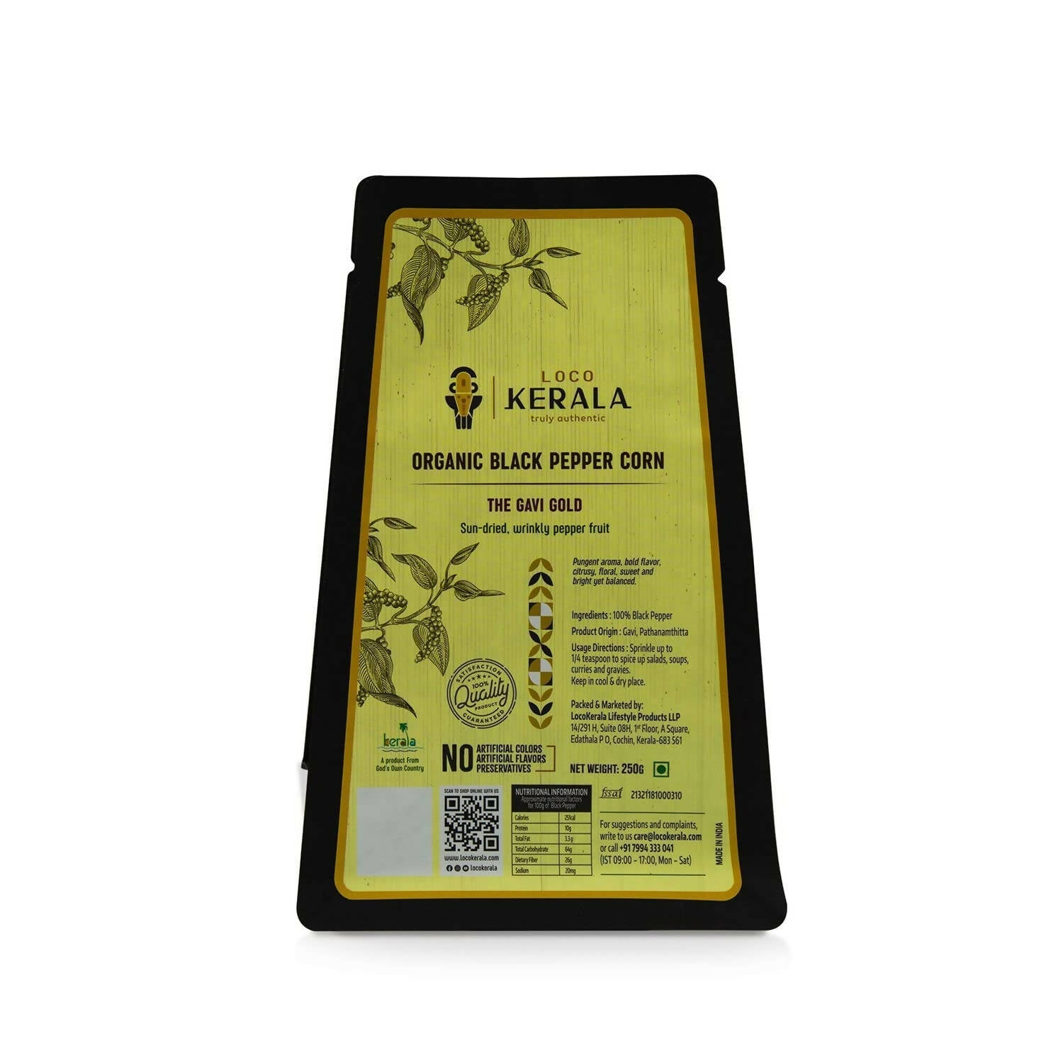 LocoKerala The Gavi Gold Organic Black Pepper Corn - Swadesiicart