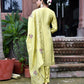 Vaasva Women's Tissue Silk Emboidered Suit Set With Solid Pant & Solid Embroidered Dupatta | Swadesiicart