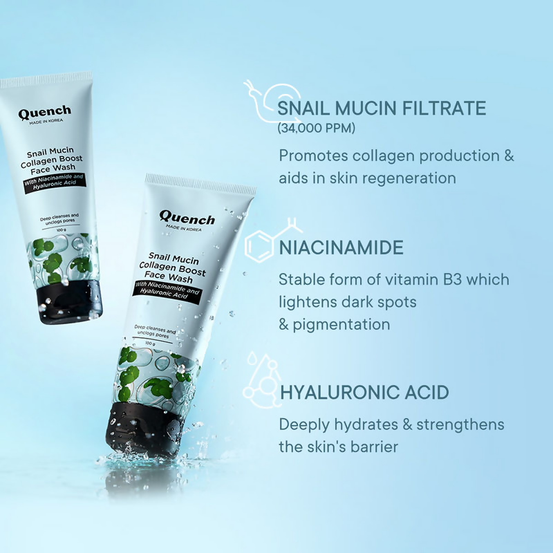 Quench nail Mucin Collagen Boost Face Wash | Swadesiicart
