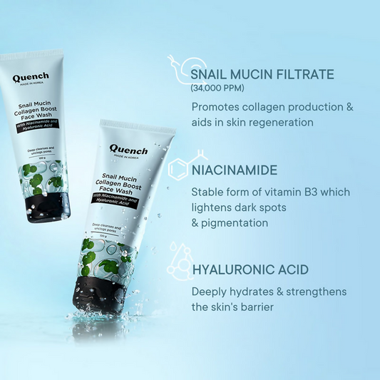 Quench nail Mucin Collagen Boost Face Wash | Swadesiicart