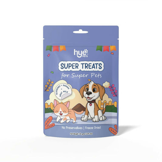 Hye Pets Super Treats For Super Pets – Freeze Dried Treats Made With Goat Milk, Blueberry & Banana - Swadesiicart