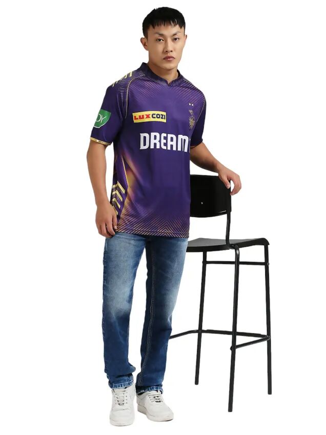 Kolkata Knight Riders Men Purple Printed Half Sleeves Jersey IPL, T20 | Swadesiicart