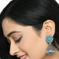 Mominos Fashion Joharkamal Kundan work Jhumka with Sky Blue Beads - Swadesiicart
