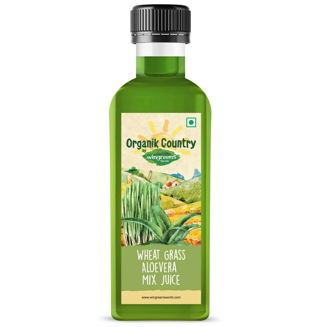 Wingreens Farms Wheat Grass Aloevera Mix Juice | Swadesiicart
