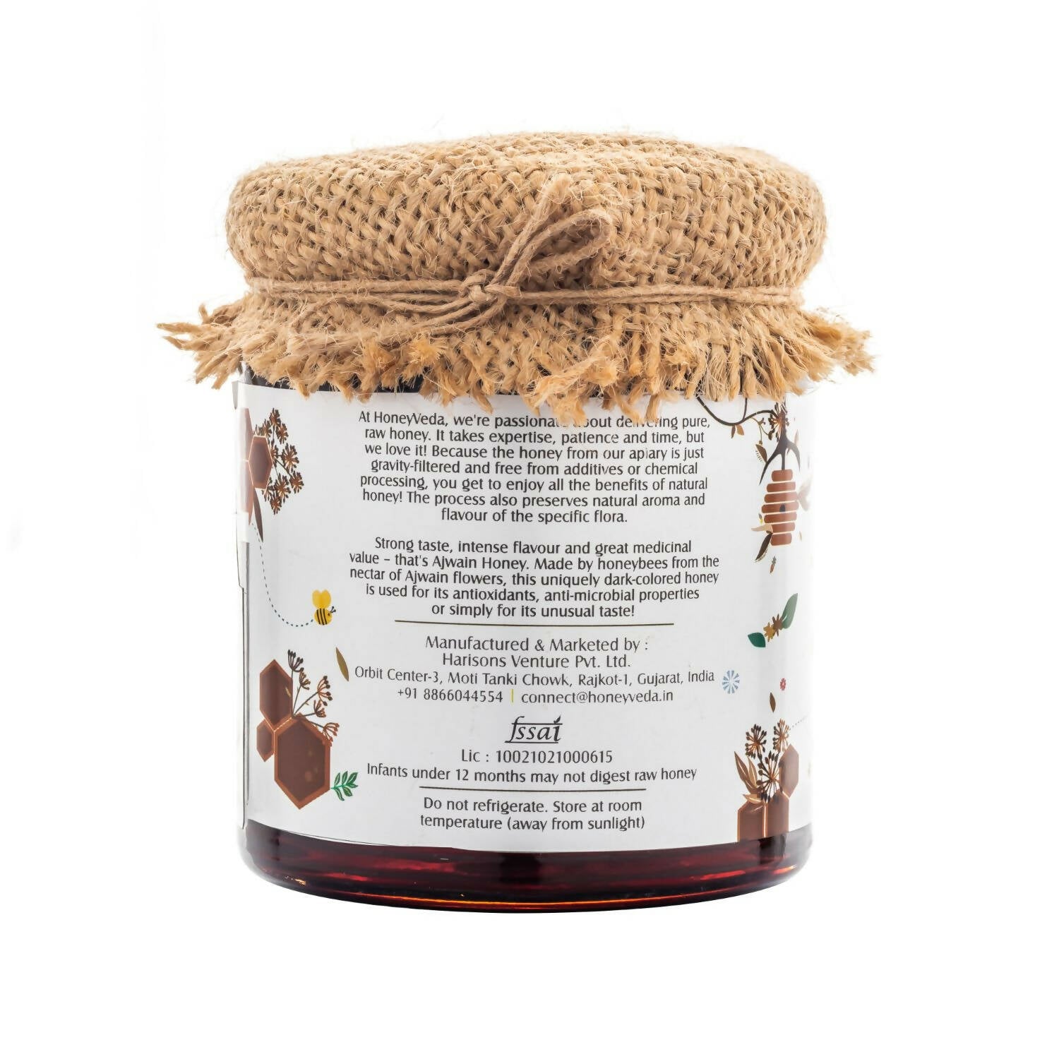 HoneyVeda Premium Raw Ajwain Honey - Swadesiicart
