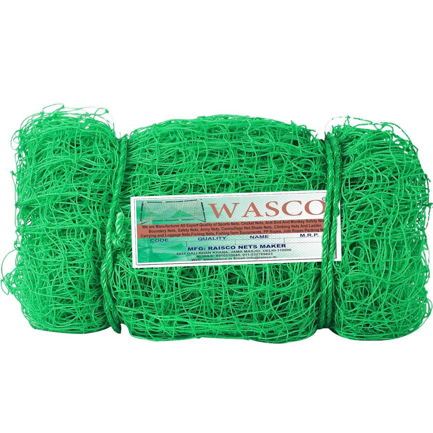 Wasco Nylon 10X10 Foot Cricket Net (Green)