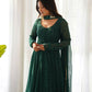Joban Fashion Green Kurta Set Georgette Sequence Embroidery Work - Swadesiicart