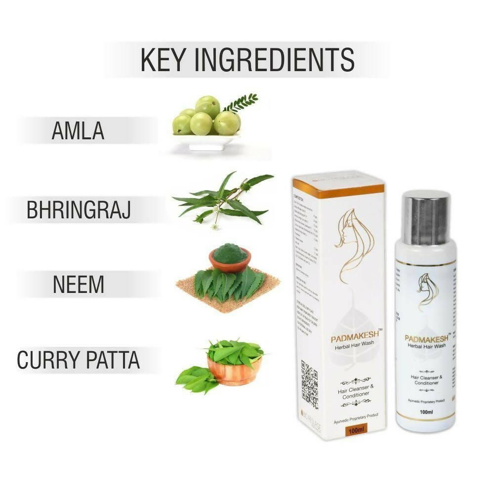 Bio Resurge Life Padmakesh Herbal Hair Wash - Hair Cleanser And Conditioner - Swadesiicart