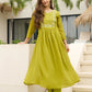 The52 Lemons Women's Gorgeous Chinon Embroidered Flared Kurta with Pant And Dupatta Set - Swadesiicart