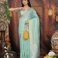 Shree Shyam Fashion Organza Rama Green Saree