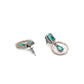 Stone kundan earrings (green) - Ruby Raang - Swadesiicart