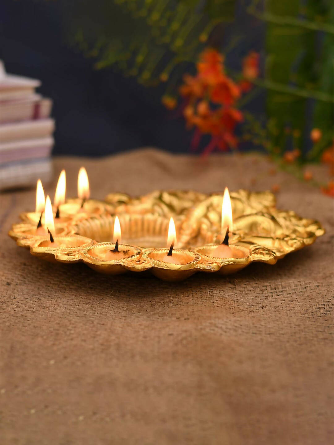 Craftvatika Gold-Toned Metal Lord Ganesha Design Kuber Diya | Swadesiicart