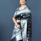 Jyoti Fashion Women's Black Soft Banarasi Silk Zari Woven Saree with Blouse | Swadesiicart