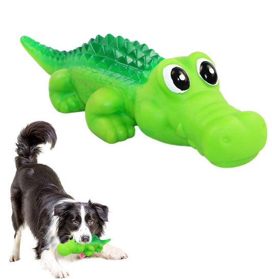 Sage Square Durable Interactive Dog Squeaky Crocodile Toy (Random Color) - Swadesiicart