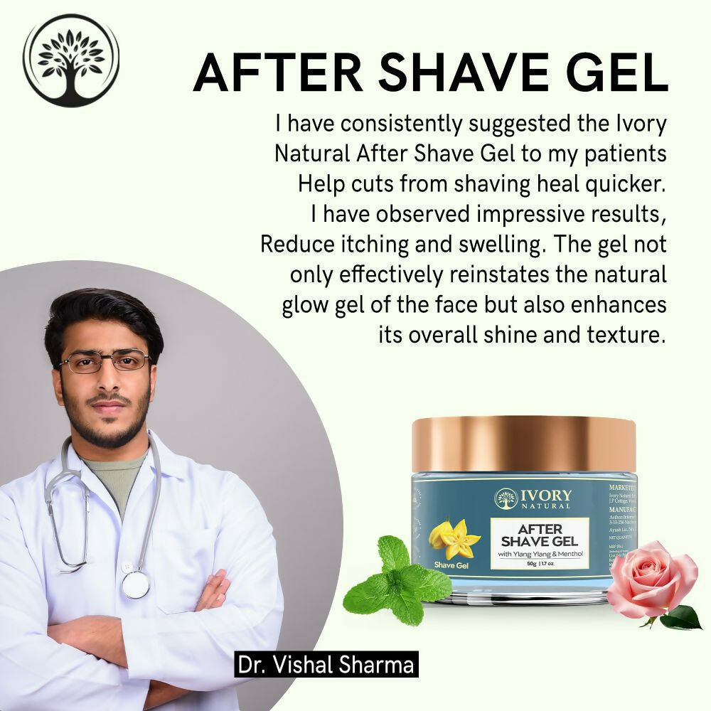 Ivory Natural After Shave Gel For Gentle Post-Shave, Reduced Facial Worries | Swadesiicart