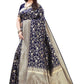 Vamika Banarasi Jacquard Weaving Navy Blue Saree (PARINITI NAVY) | Swadesiicart